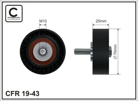 Ролик натяжной поликлинового ремня PSA 2.0HDI / 2.2HDI CAFFARO 19-43