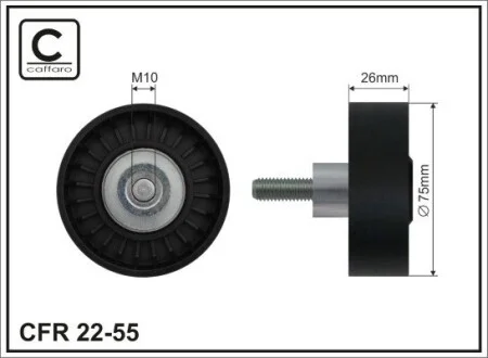 76x10x26 Ролик паска приводного Bmw E60 520/525 CAFFARO 22-55