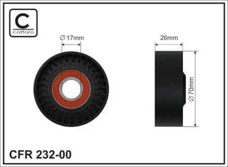 70x17x26 Ролік натяжний Bmw 125i-Z4 3.0si 09.04- CAFFARO 232-00
