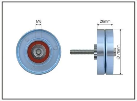 Ролик обводной ремня приводного Mazda 3, 6, MPV / MX5, CX-7 1.8 / 2.0 / 2.3 / 2.5 02- CAFFARO 264-03