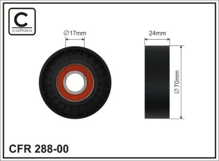Ролик до натягувача ременя VW Eos, Golf V, Passat 2.0 TFSI 09.04- CAFFARO 288-00