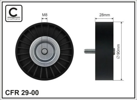 Ролик проміжний паску поліклінового Mercedes-Benz M271 1.8 02- CAFFARO 29-00