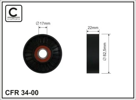 82,5x17x22 Ролик Opel Vectra C 2.0, 2.2 CAFFARO 34-00