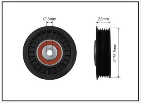 Ролик SKODA Superb, VW Bora 1.9TDI / 2.0TDI 12.98- CAFFARO 346-22