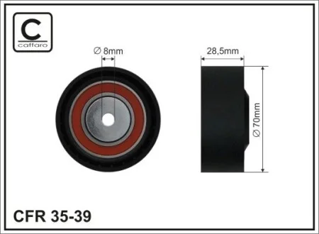 Ролик натягувача BMW E32, E31, E34, E38 87- 11 28 1 731 2 CAFFARO 35-39