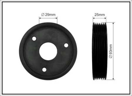 Фото 1 - шків гідропідсилювача Renault Master / Movano / Kangoo 1.9dTi / dCi CAFFARO 400-00 Шків гідропідсилювача Renault Master / Movano / Kangoo 1.9dTi / dCi CAFFARO 400-00 (фото 1)