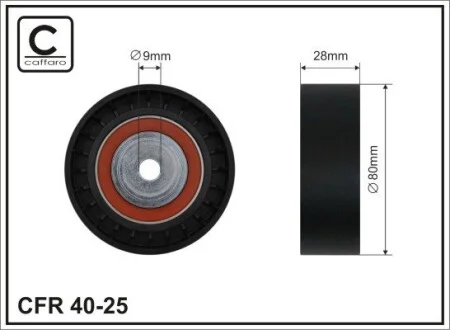 8 Ролик направляющий Bmw 530/540/730/740 (E34 / 32) CAFFARO 40-25
