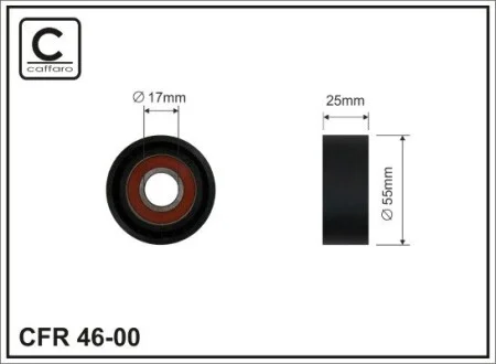 Ролик (пластик) Ford / Citroen / Peugeot 1.4 / 1.6HDi 01- CAFFARO 46-00