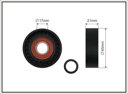 65x17x21 Ролик поликлинового ремня BMW 3 (E46) / 5 (E60) 2.5 / 3.0D 03- CAFFARO 468-40