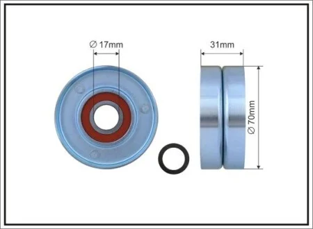 (70x17x31 metal) (318-00) натяжной Toyota Camry, Previa, RAV 4 III 2.4 08.00- CAFFARO 500155