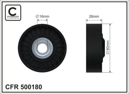 80x16x26 Ролик натяжний MB Sprinter 906 3.0DCI 06- CAFFARO 500180