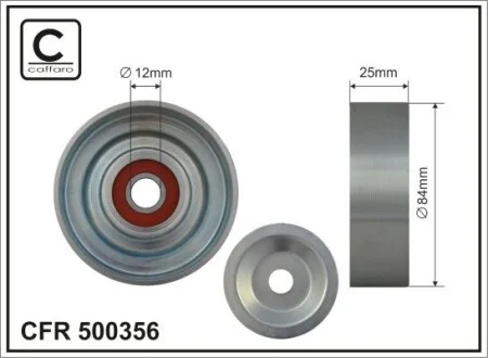Фото 1 - 84x12x25 Ролик натяжний Nissan Pathfinder 3.3 98-04 CAFFARO 500356 84x12x25 Ролик натяжний Nissan Pathfinder 3.3 98-04 CAFFARO 500356 (фото 1)