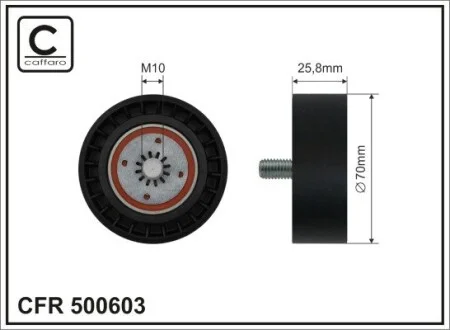 (70x10x25,8) Ролик паска приводного Ssand Korando 2.0 Xdi 10- CAFFARO 500603