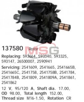 Ротор генератора (якорь) 14B 120A CARGO 137580 (фото 1)