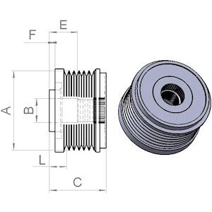 Шкив генератора ZEN SEAT / SKODA / VW Arosa, Felicia, Polo 1,7-1,9 94-04 CARGO 332290