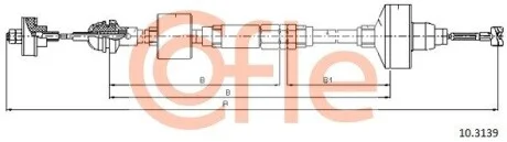 Трос зчеплення механічний VW Golf-Vento (mod) 9 / 96- (1053/700) COFLE 10.3139