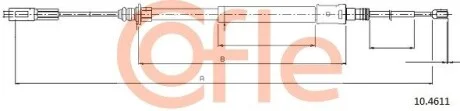 Трос ручного тормоза L / R Citroen C5 2000- COFLE 10.4611