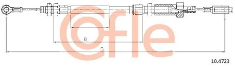 Трос ручного гальма перед. Ducato/Boxer 02-06 (барабан) (1078/762) COFLE 10.4723