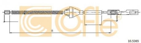 Трос ручника задний (Барабан) Focus II 05- COFLE 10.5365 (фото 1)