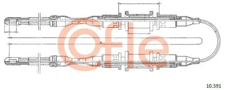 Трос ручного тормоза Opel Kadett E 1.6-1.8 COFLE 10.591