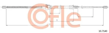 Трос ручного тормоза (барабан) Seat Ibiza, VW Polo, 1,2-1,9, 08- COFLE 10.7140