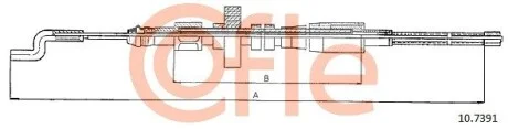 Трос ручного тормоза зад. T4 -96 Л=Пр. (барабан) (844/506) COFLE 10.7391