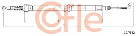 Трос ручного тормоза зад. T4 97- Л=Пр. (949/715) COFLE 10.7392