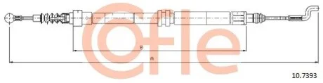 Трос ручного тормоза зад. T4 97- (R16) Л=Пр. COFLE 10.7393