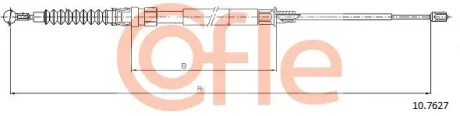 Трос ручного тормоза VW Touran, 1,4-2,0, 04- COFLE 10.7627