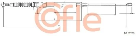 Трос ручного тормоза зад. L / R VW TOURAN 03-10 COFLE 10.7628