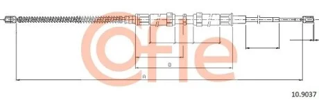 Трос гальма стоянки COFLE 10.9037