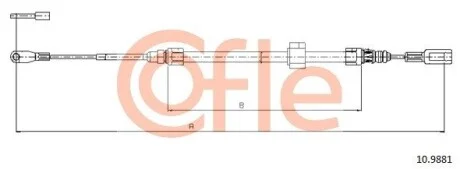 Трос ручного гальма перед.(короткий) DB Sprinter (di.1420) COFLE 10.9881