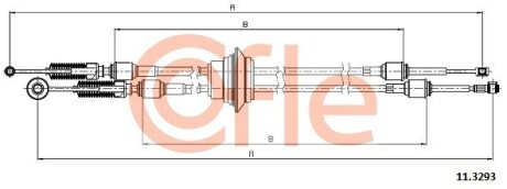 Трос КПП Fiat / Citroen / Peugeot Scudo L-900mm COFLE 11.3293 (фото 1)