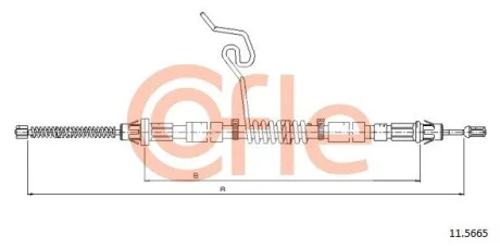 Трос ручника прав Ford Transit Connect 04 / 00- COFLE 11.5665