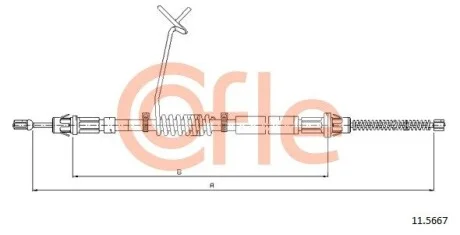 Трос ручника левый Ford Transit 4 / 00- L 1648 COFLE 11.5667 (фото 1)