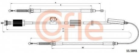 Трос ручного гальма(універсал/електро) Opel Astra J 10- COFLE 11.5841 (фото 1)