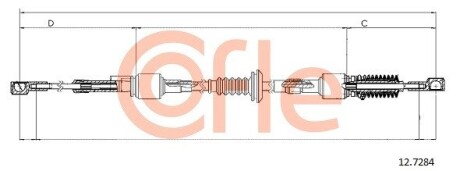 Трос куліси Ducato/Jumper 2.5/2.8 D/TD 94-02 (кпп) MG) (960/690) COFLE 12.7284