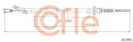 Трос зчеплення Chevrolet Aveo 05-/Daewoo Kalos 02-04 COFLE 18.3501
