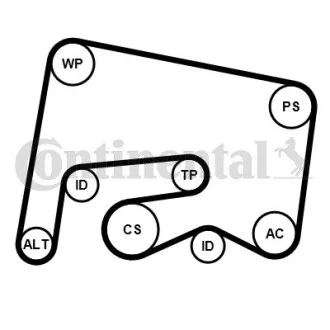 Комплект поліклиновий (ремінь+ролики) Contitech 6PK2155 K1