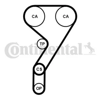 Комплект ременя ГРМ + Помпа Contitech CT1211WP2PRO