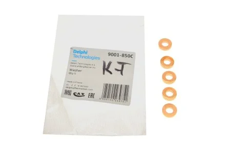Шайба под форсунку RENAULT K9K / SSANGYONG D20DT, D27DT D = 3mm (к-т 5шт.) Delphi 9001850C
