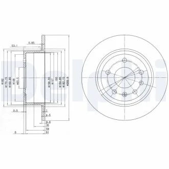 Диск тормозной OPEL Omega / Senator R D270mm 86-94 Delphi BG2381 (фото 1)