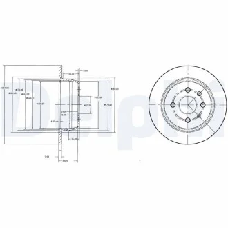 Диск тормозной OPEL Astra / Vectra R D = 260mm 91-01 Delphi BG2635