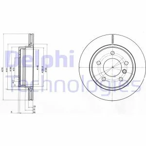 Диск тормозной BMW 3 (E46, E36) R D = 276mm 91-05 Delphi BG3041C