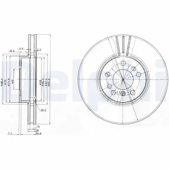 Тормозной диск Delphi BG3628