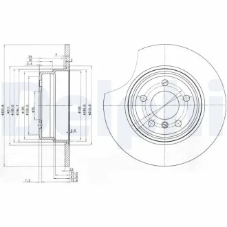 Диск тормозной BMW X5 (E53) R D = 324mm 00-07 Delphi BG3629