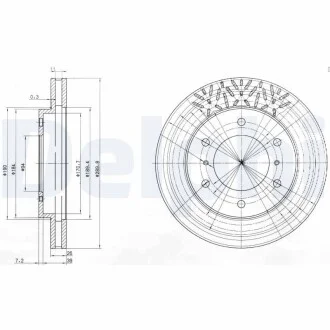 Диск тормозной MITSIBISHI Pagero передняя сторона D = 290mm 99-06 Delphi BG3812