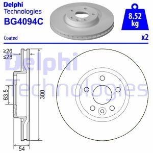 Гальмівний диск Delphi BG4094C