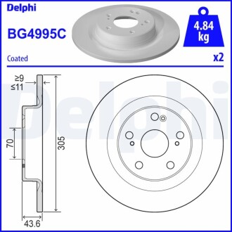 Гальмівний диск Delphi BG4995C (фото 1)