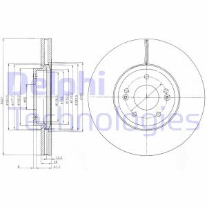 Диск тормозной HYUNDAI Santa Fe (DM) передняя сторона D = 321mm 06-12 Delphi BG9056C (фото 1)